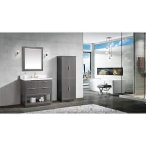 Allie 36 in. W x 21.5 in. D x 34 in. H Bath Vanity Cabinet Only in Twilight Gray with Gold Trim