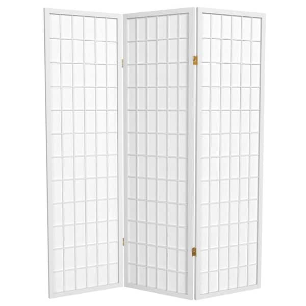 Oriental Furniture 5 ft. White 3-Panel Room Divider