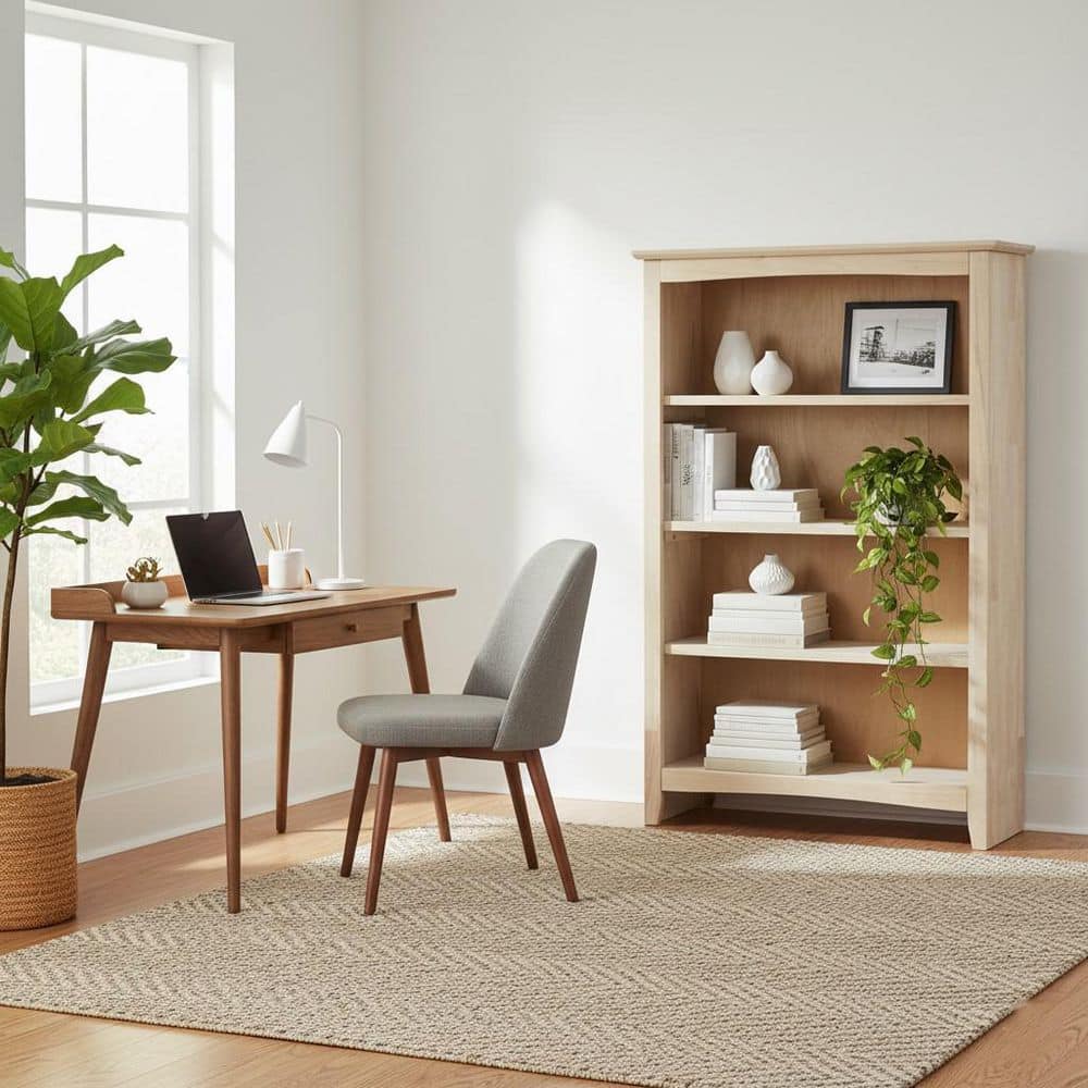 International Concepts 48 in. Unfinished Wood 4-shelf Standard