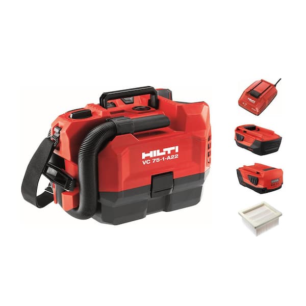 Hilti 22-Volt VC 75-1-A22 3.5 Gal .75 CFM 3.0 Li-ion Cordless Vacuum with HEPA and Dry Filters (Battery and Charger Inlcuded)