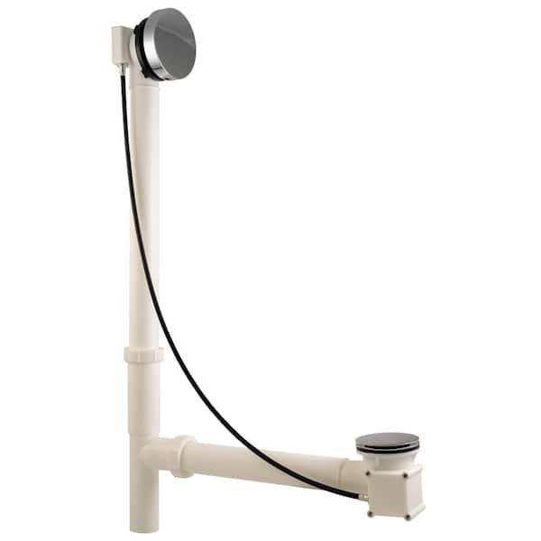 Westbrass 27 in. Cable Drive Bath Drain Assembly in Polished Nickel