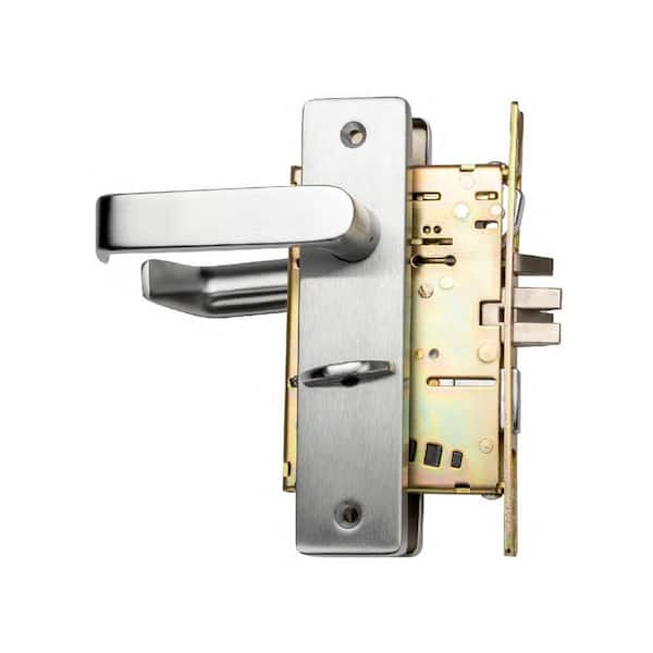 Taco DXML Series Brushed Chrome Grade 1 Privacy Mortise Lock Door Handle with Sectional Right-Handed Lever