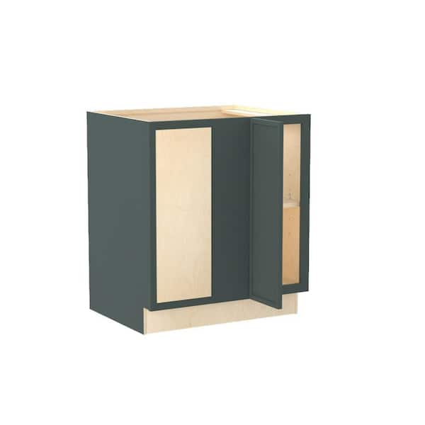Franklin 30 in. W x 24 in. D x 34.5 in. H Assembled Plywood Base Blind Corner Kitchen Cabinet in Verdant Green SoftClose