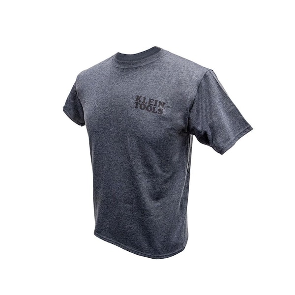 Klein Tools Men's Size Medium Gray Cotton Hanes Tagless Short Sleeved T-Shirt