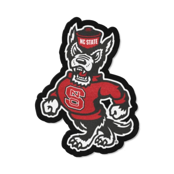 FANMATS NC State Black 2 ft. x 3 ft. Mascot Area Rug