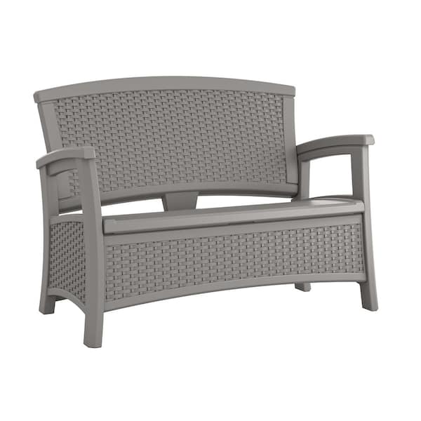 Elements 47 in. Plastic Outdoor Bench