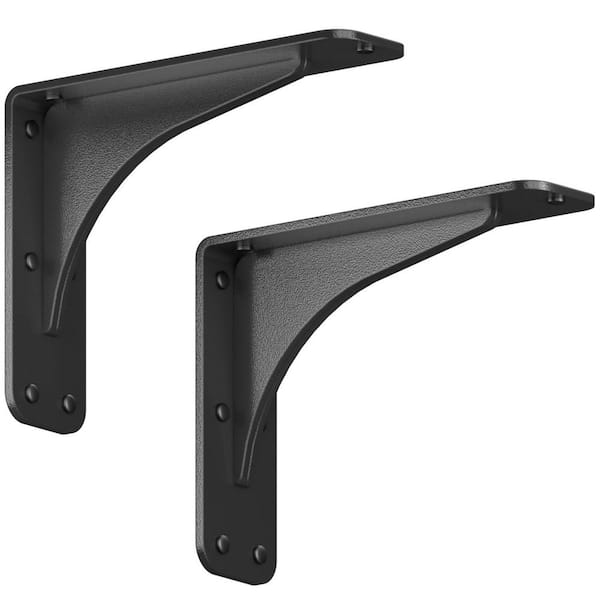 Starby Gladiator 9 in. L Black Steel Heavy Duty Granite Shelf Bracket ...