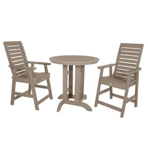 Weatherly Woodland Brown 3-Piece Counter Height Plastic Outdoor Dining Set