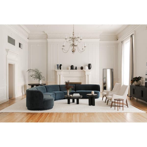 Zanna Black Reclaimed Mango Wood 77 in. Sideboard with Herringbone Doors and Iron Legs