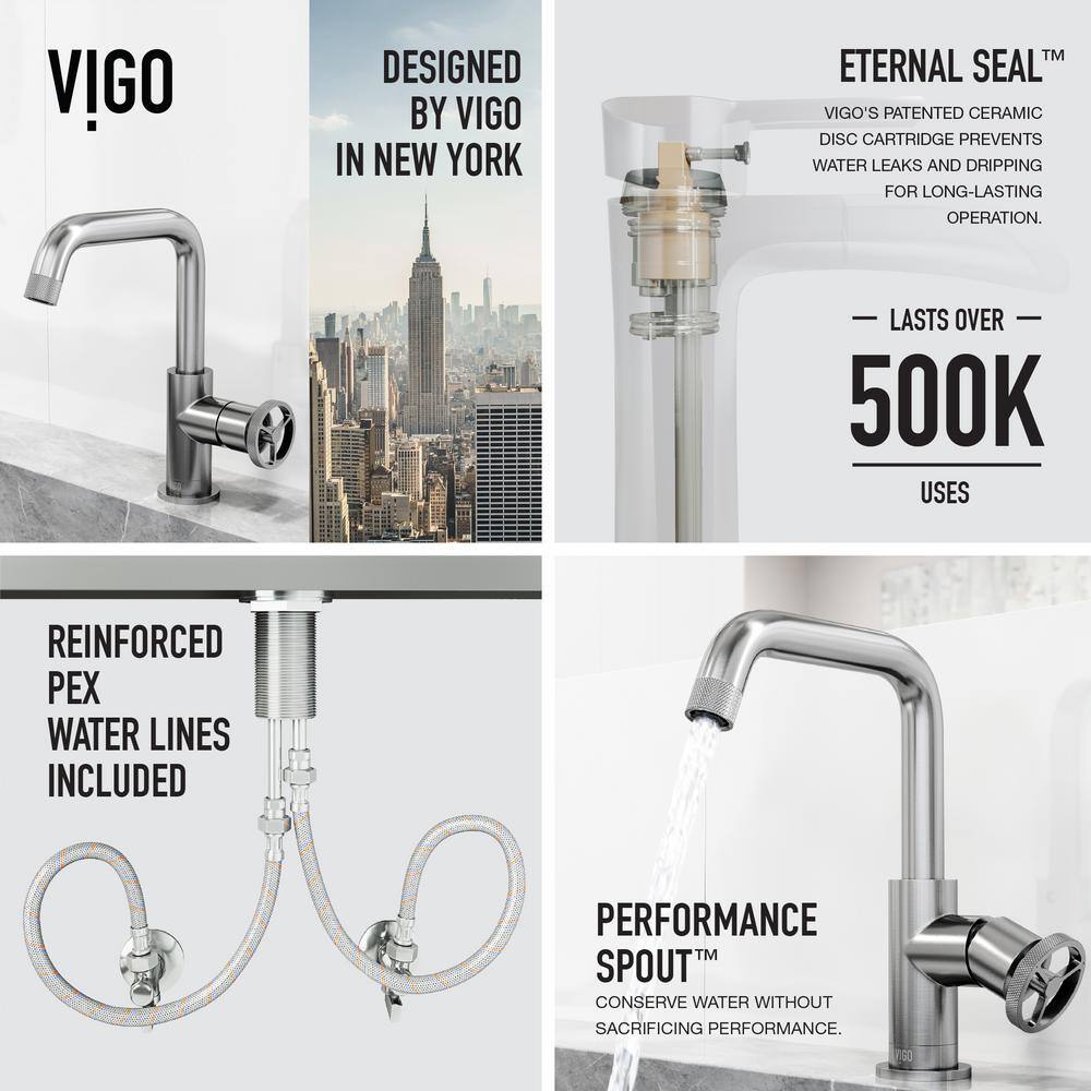 Cass 9" Brushed Nickel Single Handle Bathroom Faucet
