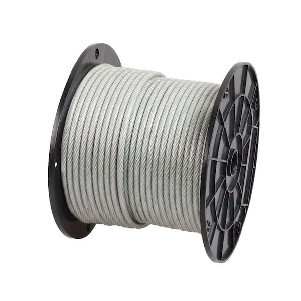 Everbilt 1/4 in. x 200 ft. Galvanized Vinyl Coated Steel Wire Rope 806410 -  The Home Depot