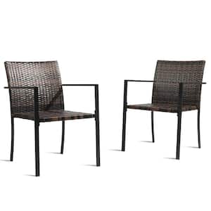 Stackable Wicker Outdoor Dining Chairs (Set of 2)