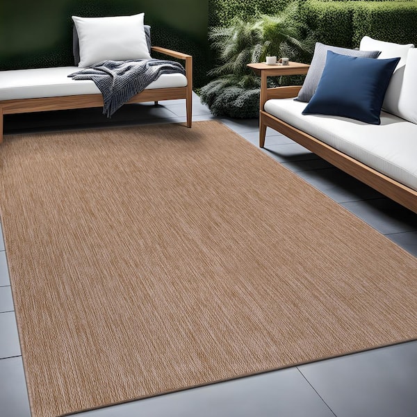5 X 7 Jute Aloha Washable Solid Indoor Outdoor Area Rug