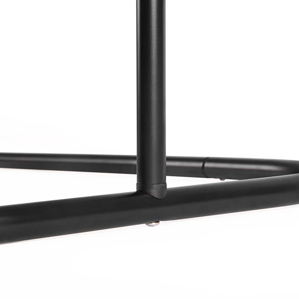 Black Aluminum D-Shaped Wall and Ceiling Mounted Shower Rod