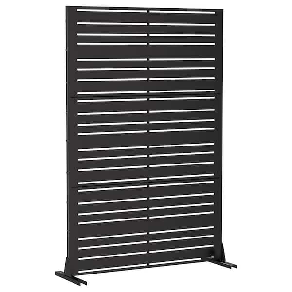 72 in. Benjamin Metal Outdoor Garden Fence Privacy Screen Garden Screen Panels in Black