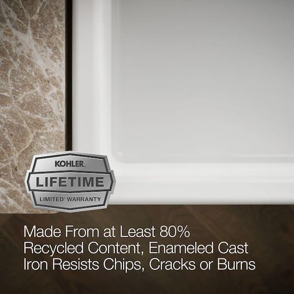 Farmstead 45 in. Drop-in Single Bowl White Cast Iron Kitchen Sink