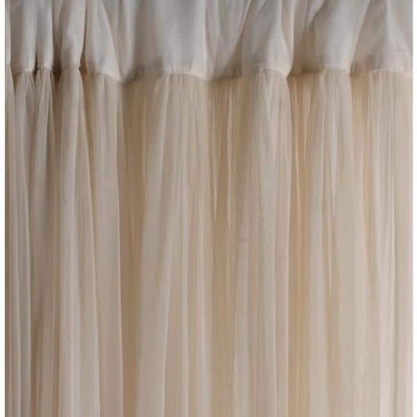 Ivory Sheer Polyester Rod Pocket Window Curtain Panel, 108 inches