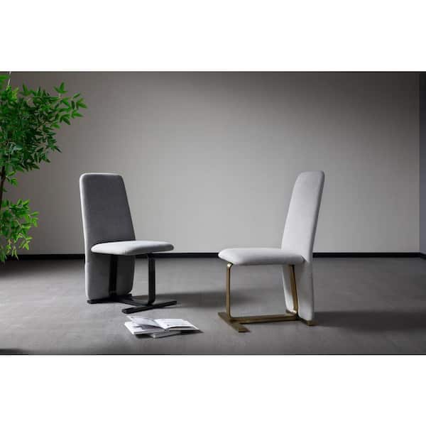 Tasha Modern Grey Fabric Dining Chair (Set of 2)