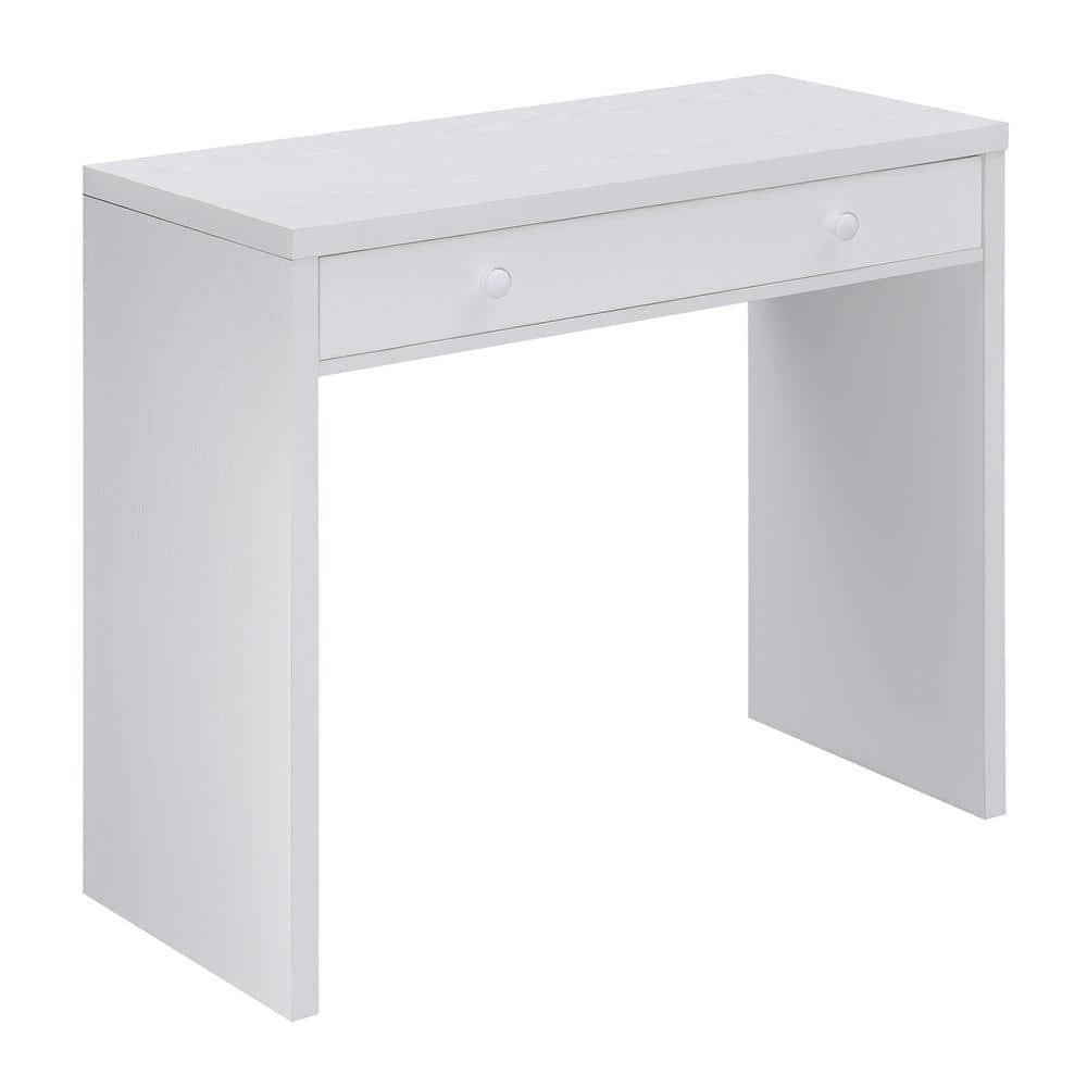 Sleek White 36" Contemporary Desk with Drawer