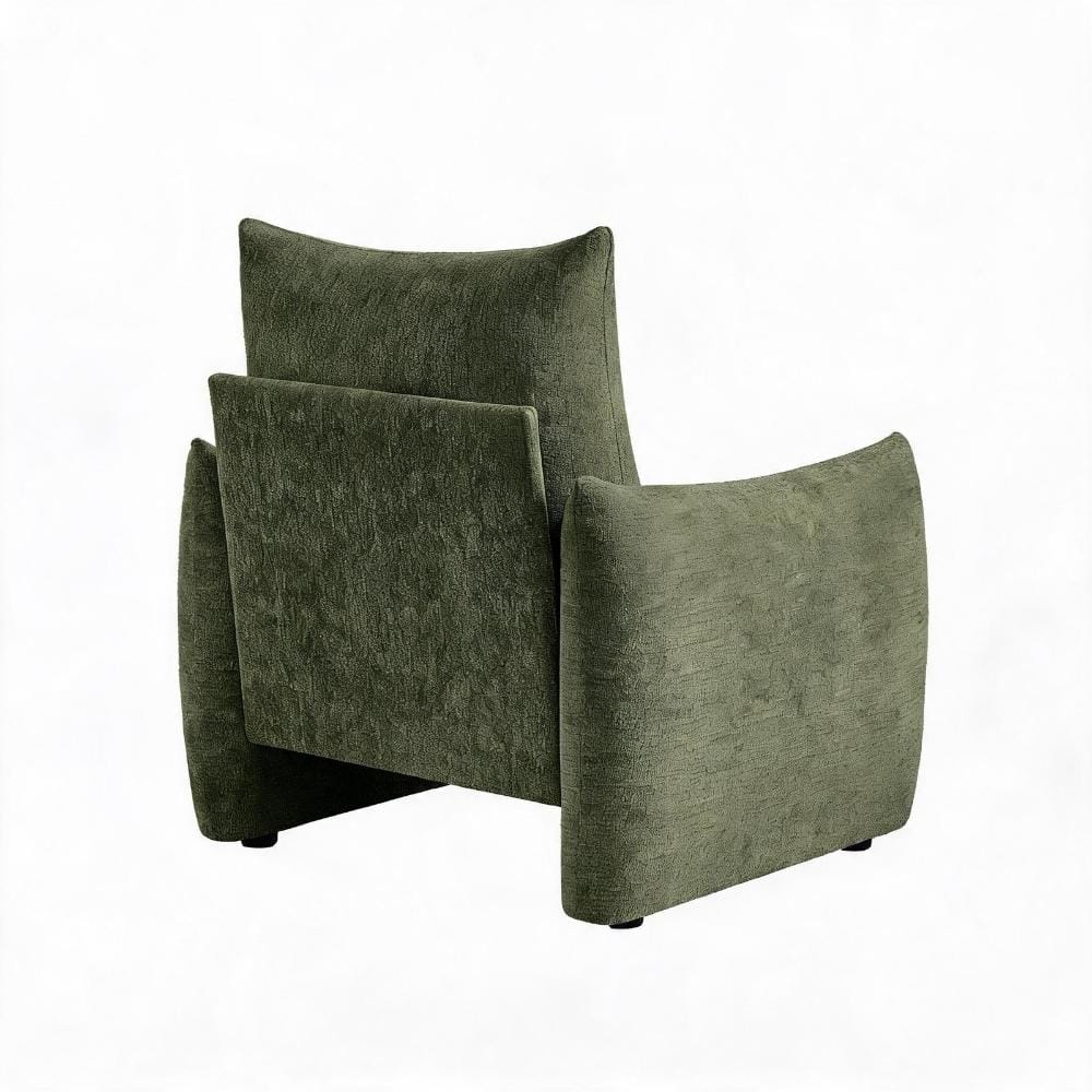 34.3 in. Pillow Arm Chenille Rectangular Accent Chair with Plush Cushion Sofa in Green durable construction price history on PriceWatchPro