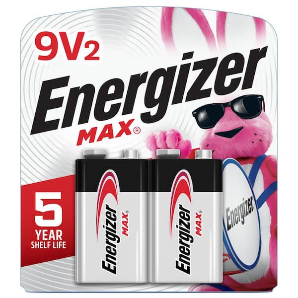 Energizer MAX 9V Batteries (2-Pack), 9-Volt Alkaline Batteries