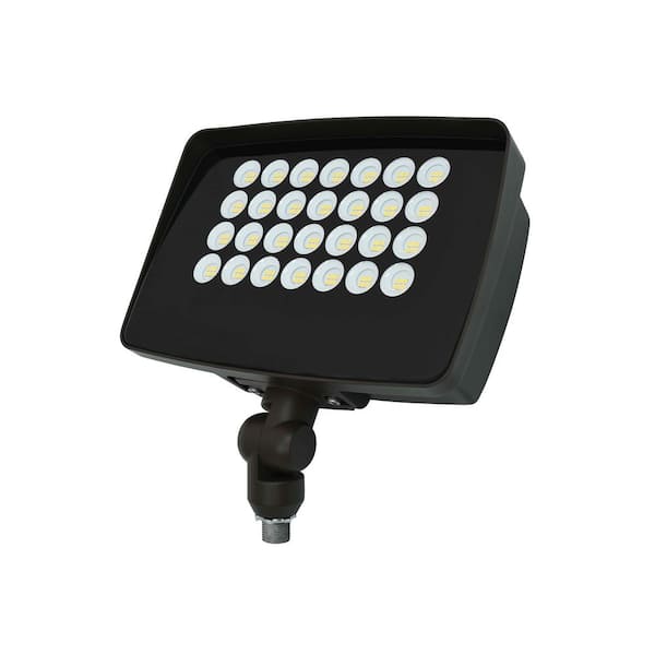 Commercial Electric 400W Equivalent Integrated LED Bronze Outdoor High Output Flood Light, 12,000 Lumens, 4000K, Dusk-to-Dawn