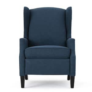 Westcott 27 in. Width Big and Tall Navy Blue Polyester Nailhead Trim Wing Chair Recliner