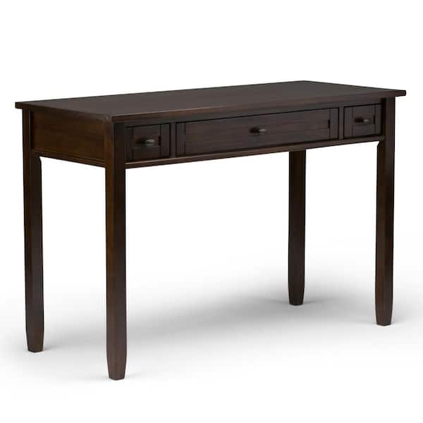 Simpli Home Warm Shaker Solid Wood Transitional 48 in. Wide Writing Office Desk in Tobacco Brown
