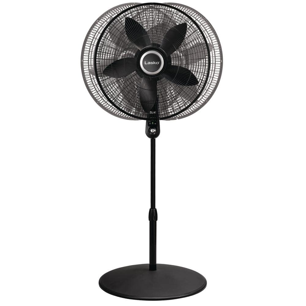 20" Black Oscillating Remote Controlled Adjustable Height Floor Fan