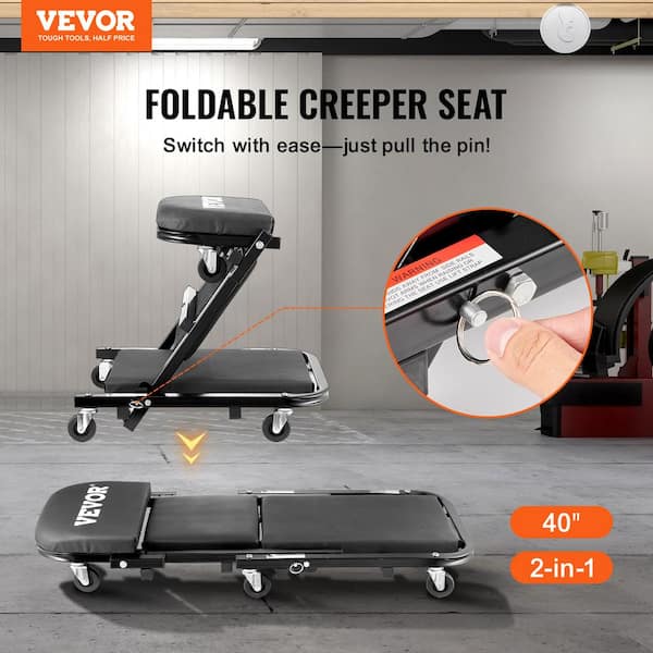 VEVOR Foldable Z Garage Creeper,40 in.,450 lbs. Load
