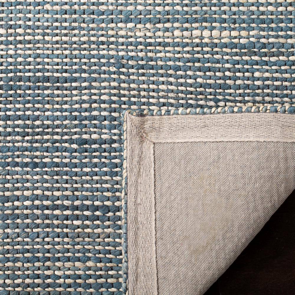 Handmade Marbella Round Blue/Ivory Wool Blend Area Rug, 5' x 8'