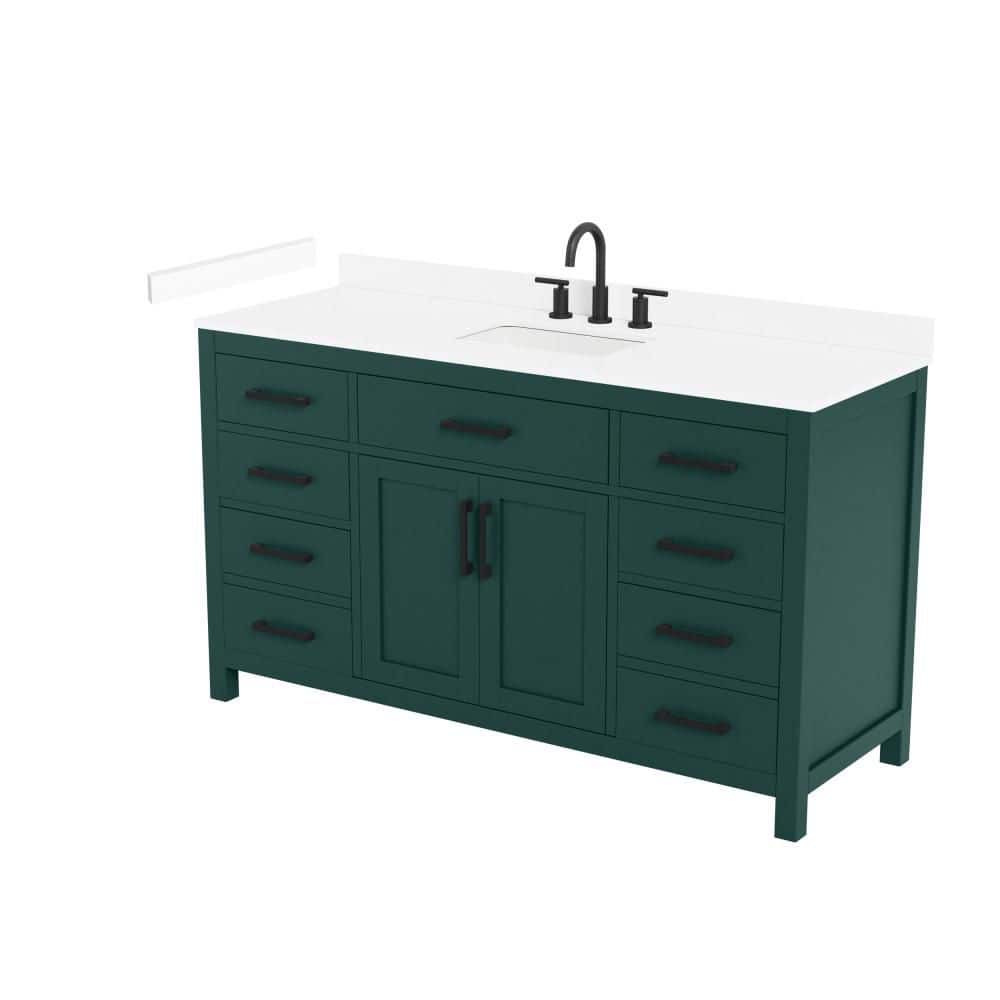Beckett 60 in. Single Freestanding Green Bath Vanity with Top price history on PriceWatchPro