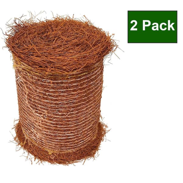 Brown Longleaf Pine Needle Mulch Roll, UV-Resistant Natural Ground Cover, Covers 150 sq. ft., 2 Pack