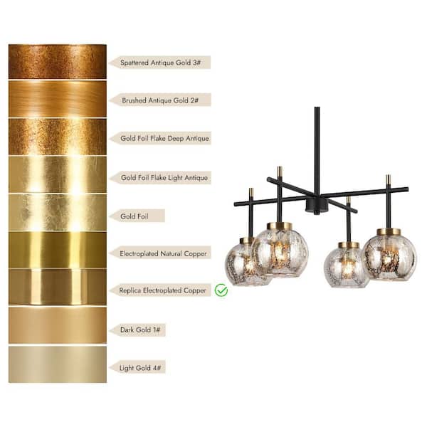 Zevni 21 in. 4-Light Brass Island Pendant Light, Modern