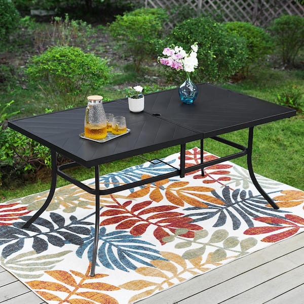 Walker Metal Outdoor Dining Bench Graphite Sunbrella Cushion +