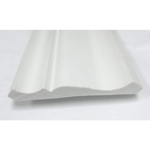 American Pro Decor WM 45 3-3/4 in. x 3-3/4 in. x 96 in. Plain Recycled Polystyrene Crown Moulding Pro Pack 32 LF (4-Pack)