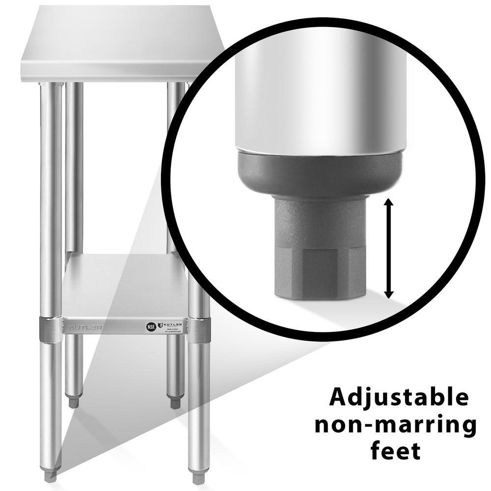 KUTLER Stainless Steel Commercial Prep and Work Table with Undershelf