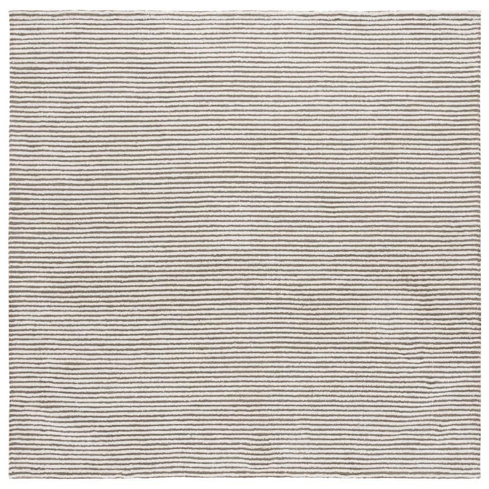 Audrey 6 ft. x 6 ft. Ivory/Dark Gray Parallel Striped square Area Rug price history on PriceWatchPro
