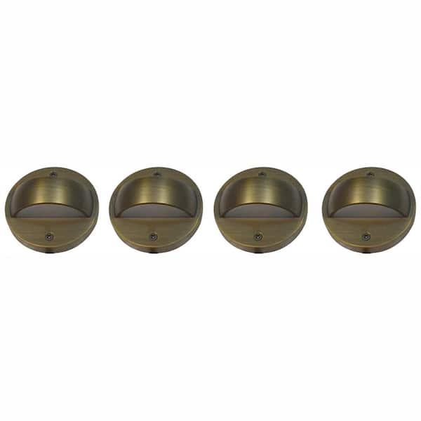6-Watt Brass Outdoor Integrated LED 2700K White Warm Landscape Deck Light (4-Pack)