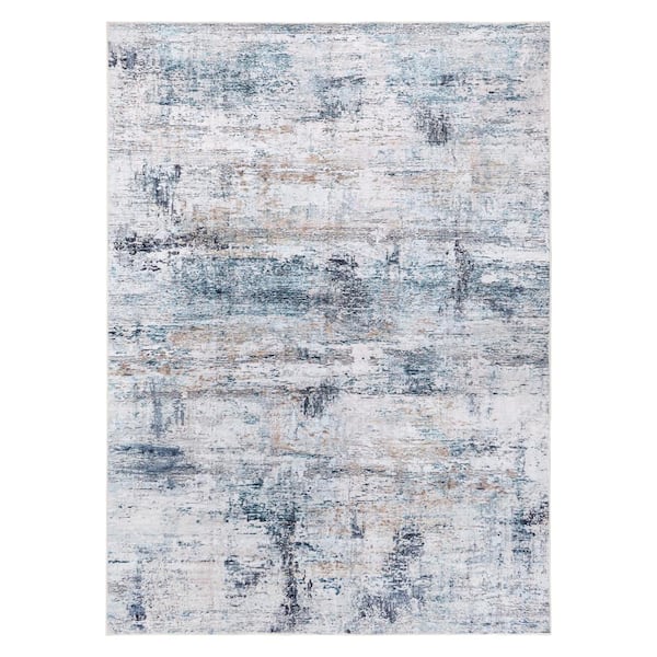Machine Washable Coastal Drift 3 ft. x 5 ft. Paisley Kitchen/Bedroom/Living Room Indoor Area Rug