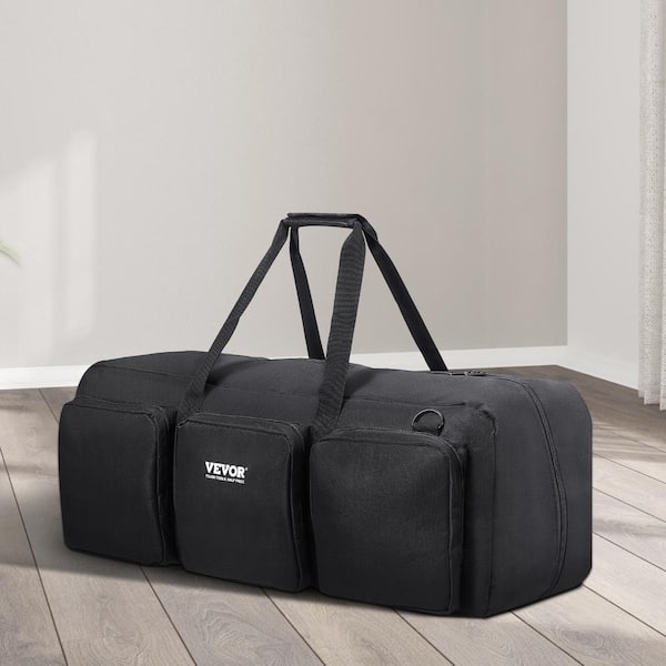 30in. Black Telescope Case Telescope Storage Bag with Fixed Buckles Multi-Pocket and Detachable Divider Briefcase ( M )