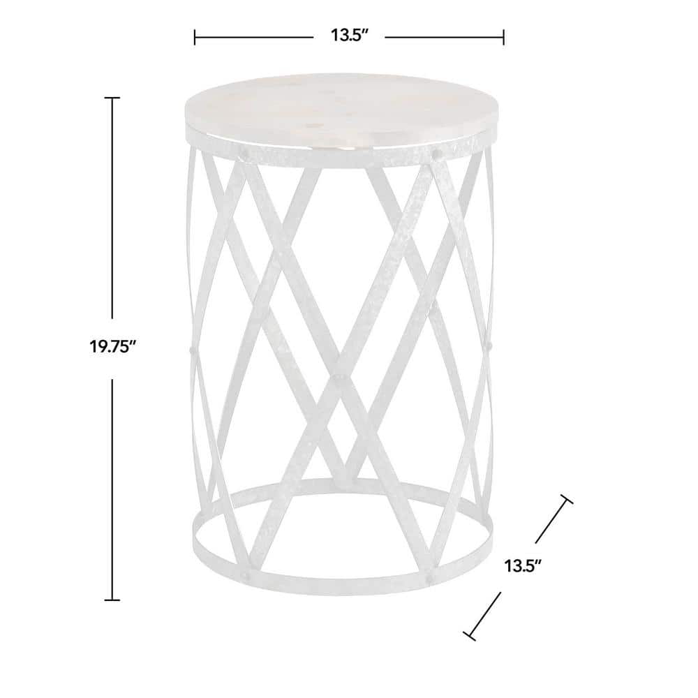 Westbrook Round Wood and Metal End Table