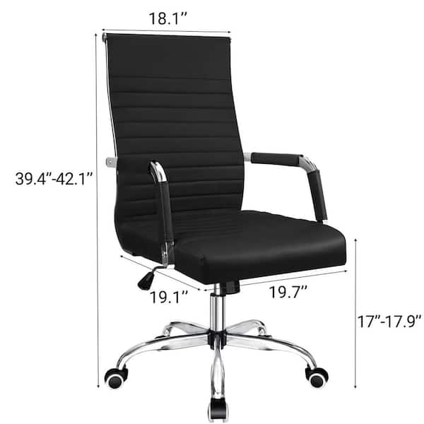 black ribbed office chair