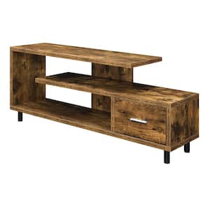 Seal II 59 in. Barnwood TV Stand with 1-Drawer Fits up to 65 in. TV with Shelves