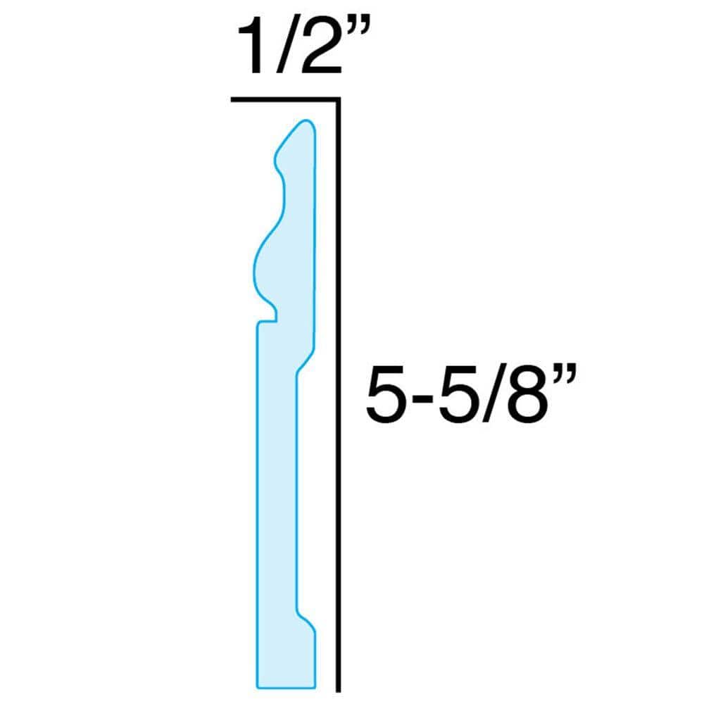 6-Inch White Recycled Polystyrene Baseboard Moulding Sample