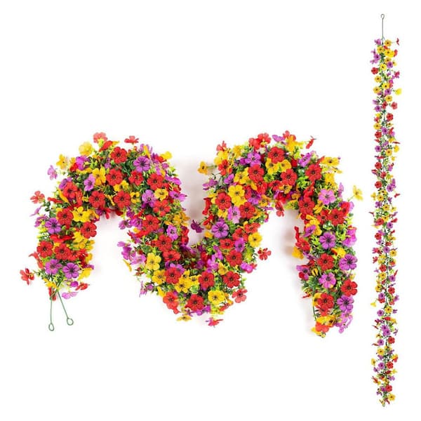 Unbranded 5.9 ft. Multi-Colored Artificial Daisy Flower Garland