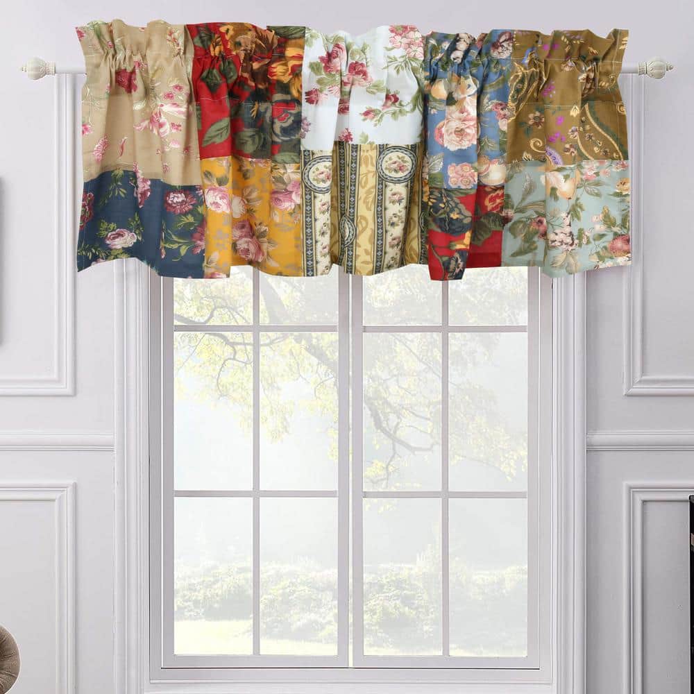 Multi Patterned Valance Cozy Line Home Fashions Country Garden Fall Flowers Paisley Brooch ...