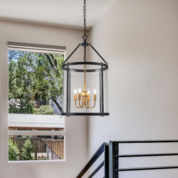 EDISLIVE Ellison Industrial 4-Light Black Lantern Geometric EDISLIVE Ellison Industrial 4-Light Black Lantern Geometric