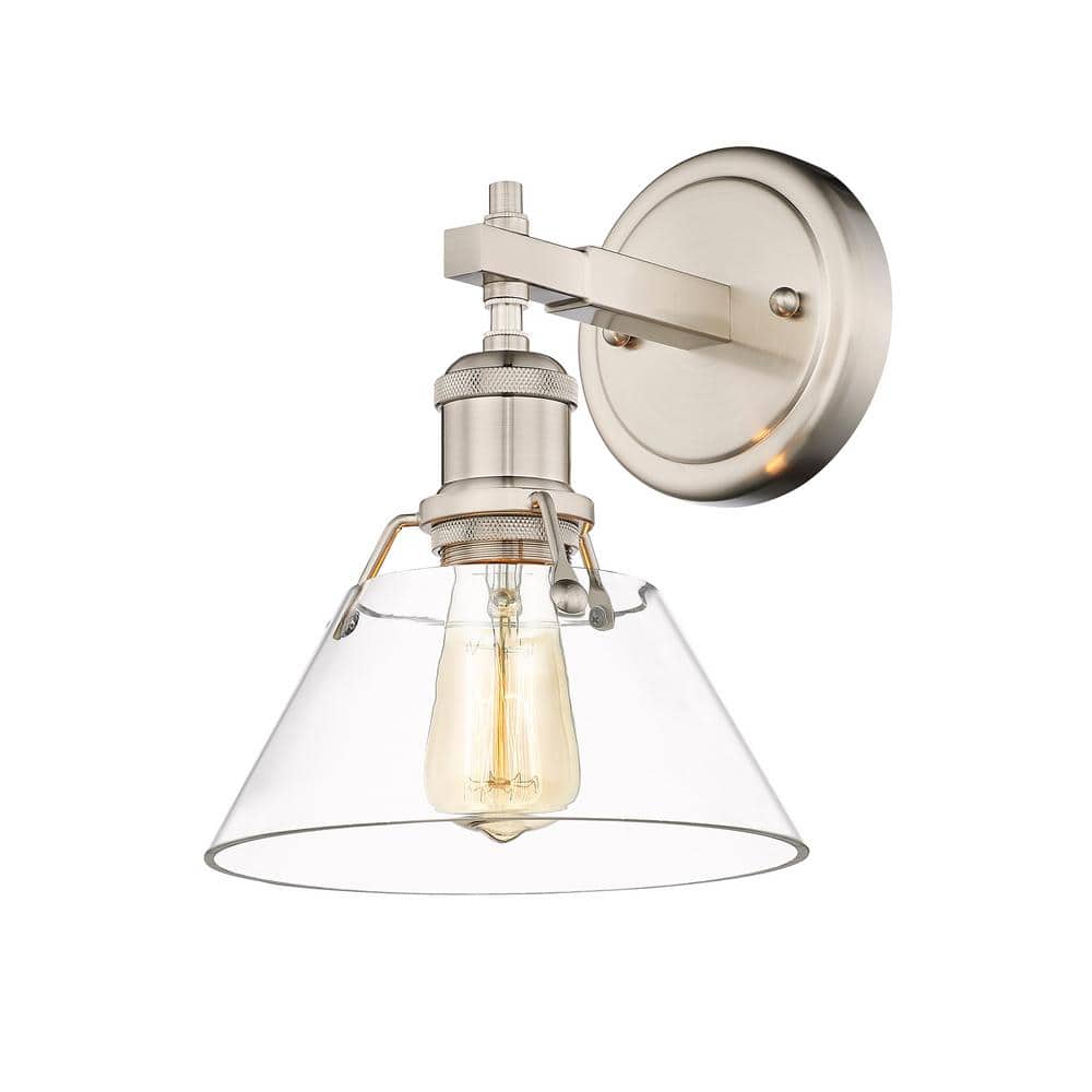 Orwell 7.5 in. 1-Light Pewter and Clear Glass Wall Sconce price history on PriceWatchPro