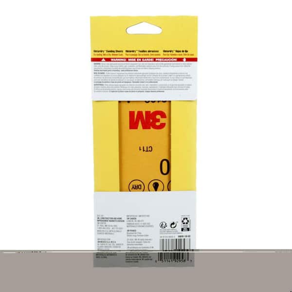 3M Imperial Wetordry 3.7 in. x 9 in. Super Fine 400-Grit Sheet Sandpaper (10-Sheets/Pack)